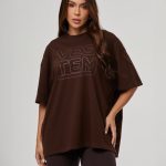 Camiseta Oversized Feminina Legacy Marrom Mousse VESTEM