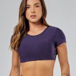 Top Manga Curta Gym Roxo Ametista VESTEM