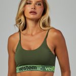 Top Média Sustentação Elástico Hera Verde Croco VESTEM