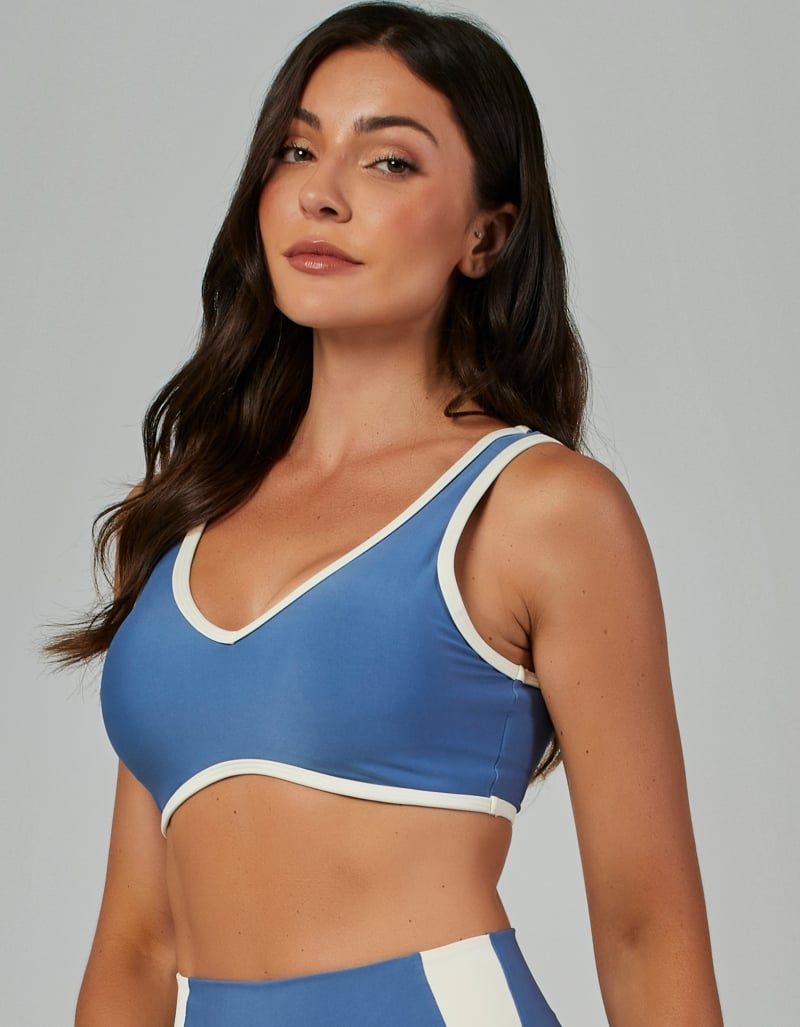 be62bffddbd6a1248b5f04d1a371d6f4-1.jpg Top Média Sustentação Bicolor Wellness Azul Retro VESTEM - Imagem 4